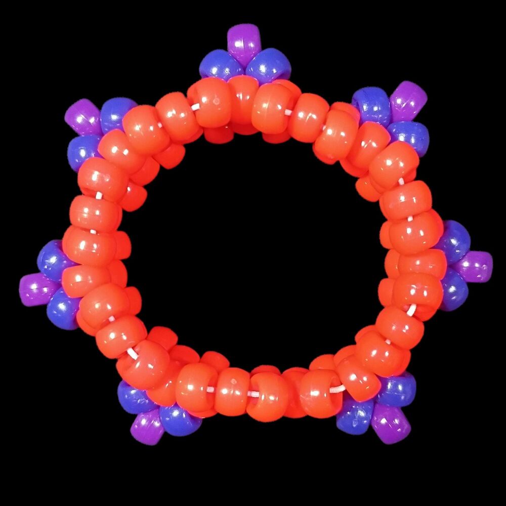 Cosmic Sunset Kandi - Spiked Kandi Cuff - EDM Rave Festival Jewelry
